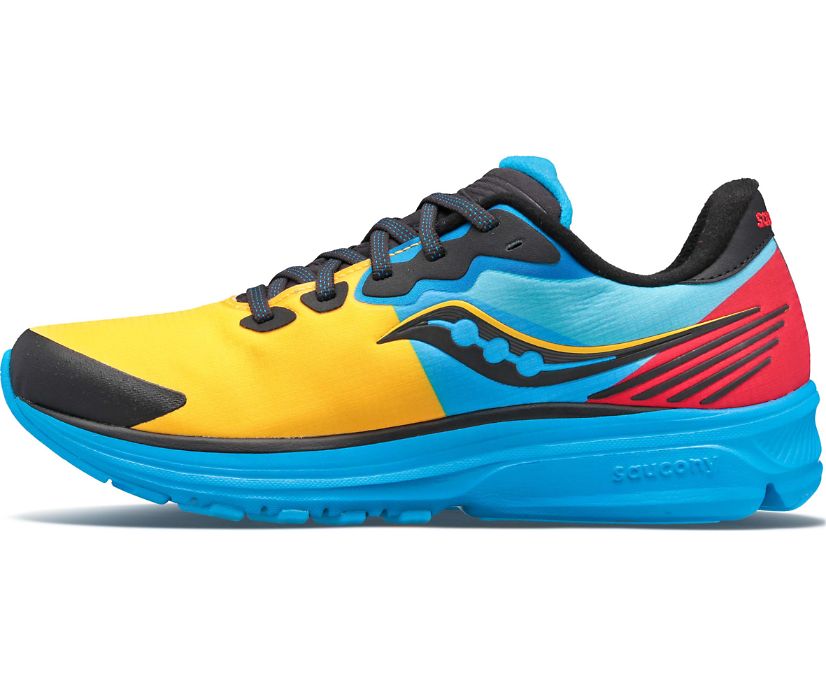 Women's Saucony Ride 14 Runshield Running Shoes Blue / Red / Yellow | Singapore 199JPQJ